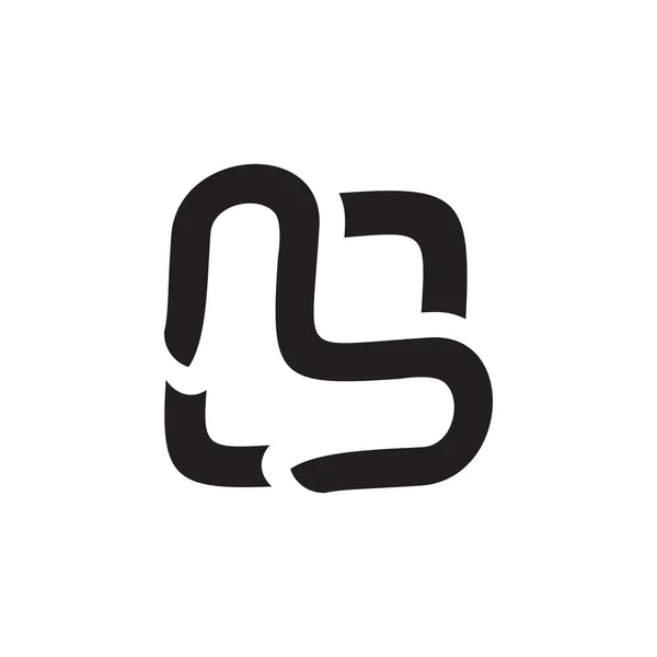 Carta l doodle design logotipo vetor —  Vetores de Stock