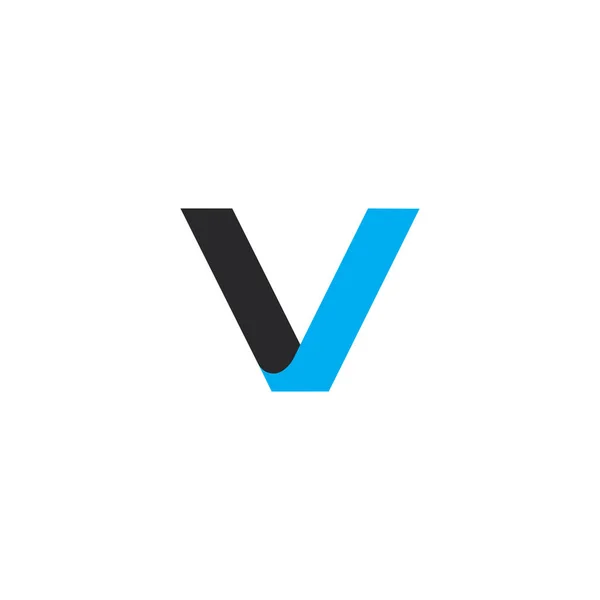 Letra v bucle simple 3d vector de logotipo plano — Vector de stock