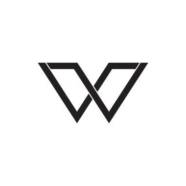 harf w geometrik çizgi logo vektör