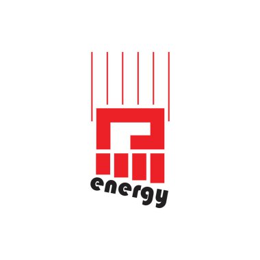 mektup e el yumruk enerji logosu vektör