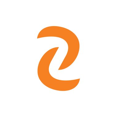 soyut basit bağlantılı 2 eğrileri ok logosu vektör