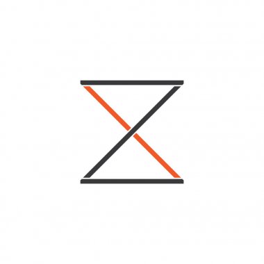 soyut harf xz basit satır logo vektörü