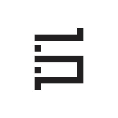 harf s geometrik nokta çizgi logo vektörü