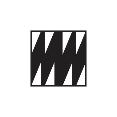 soyut harf mw geometrik kare logo vektörü