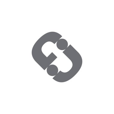 harf j basit geometrik noktalar tasarım logo vektör