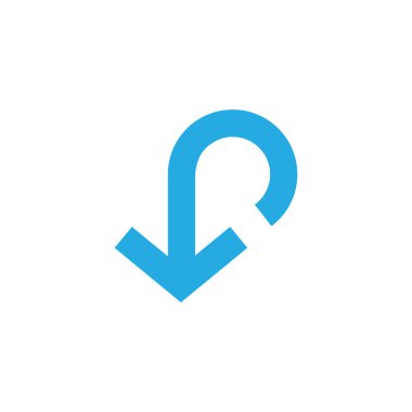 mektup p soyut dönüş ok logo vektörü döndürmek