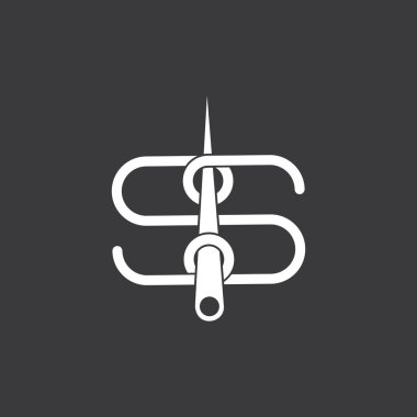 harf bağlı iğne iğne sembolü logo vektörü