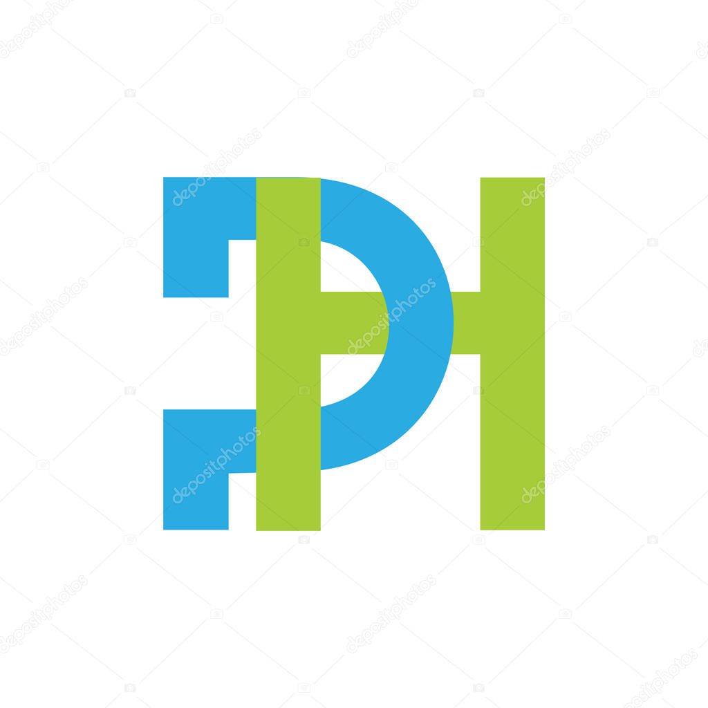 Letter ph linked line logo vector