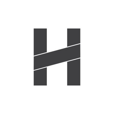 harf h basit geometrik logo vektör
