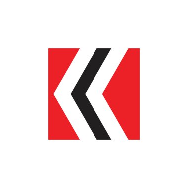 harf k basit ok kare geometrik logo