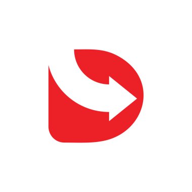 harf d basit geometrik ok logo vektörü