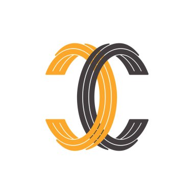 harf cc çizgili logo vektörbağlı