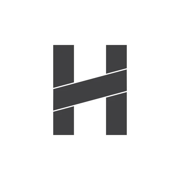 Letter h simple geometric logo vector — Stock Vector