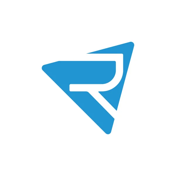 Letter r triangle geometric logo vector — Stock Vector