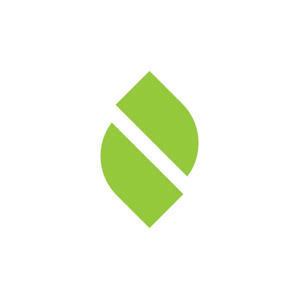 Simple geométrico verde hoja logo vector — Archivo Imágenes Vectoriales