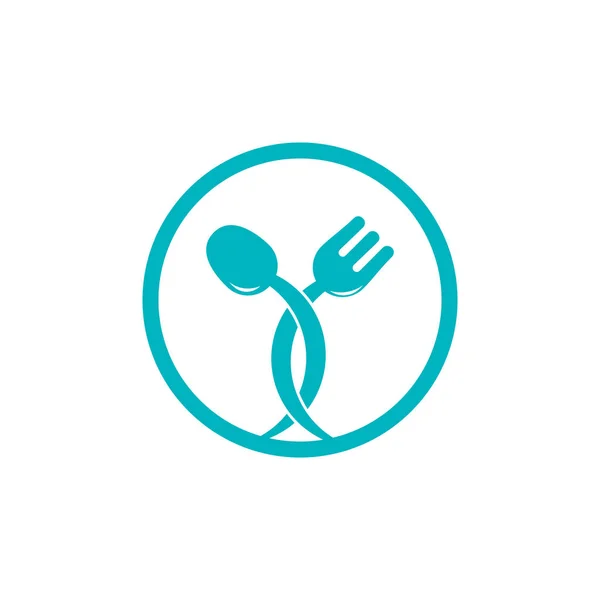 Fourchette à cuillère liée chevauchant le vecteur de logo — Image vectorielle