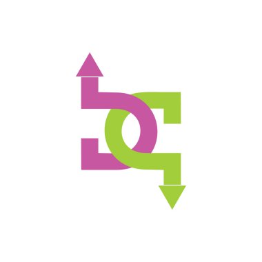 harfler qb basit bağlantılı ok logosu vektör