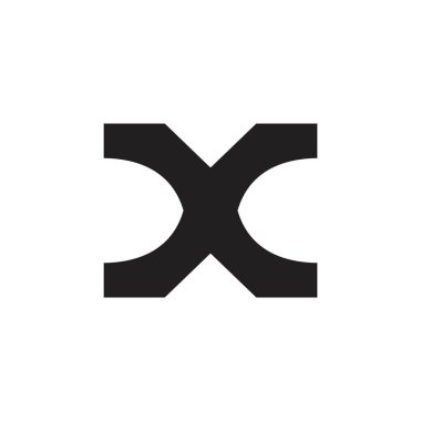 harf x basit geometrik soyut logo vektör