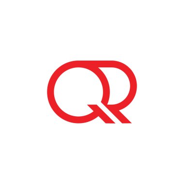 harfler qr basit geometrik çizgi logo vektör