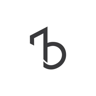 ok geometrik logolu b harfi küçük harf