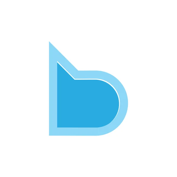 B harfi basit geometrik mavi logo — Stok Vektör