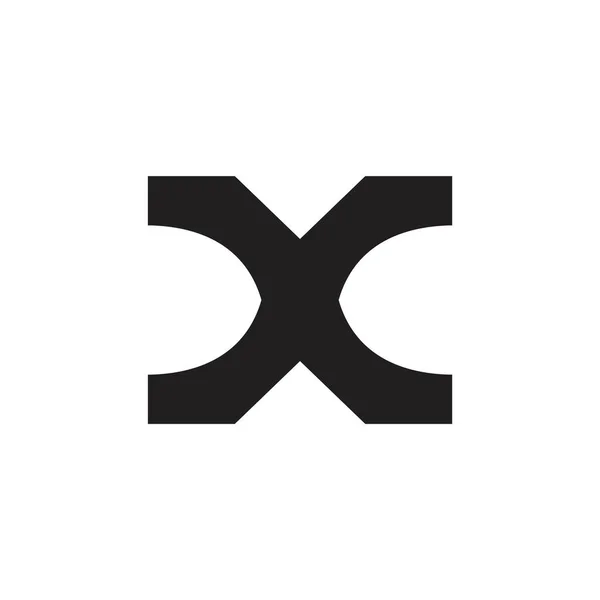 Buchstabe x einfacher geometrischer abstrakter Logo-Vektor — Stockvektor
