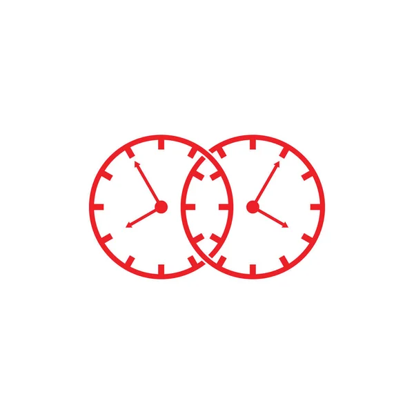 Verknüpfte Uhr analoges Symbol Logo Vektor — Stockvektor