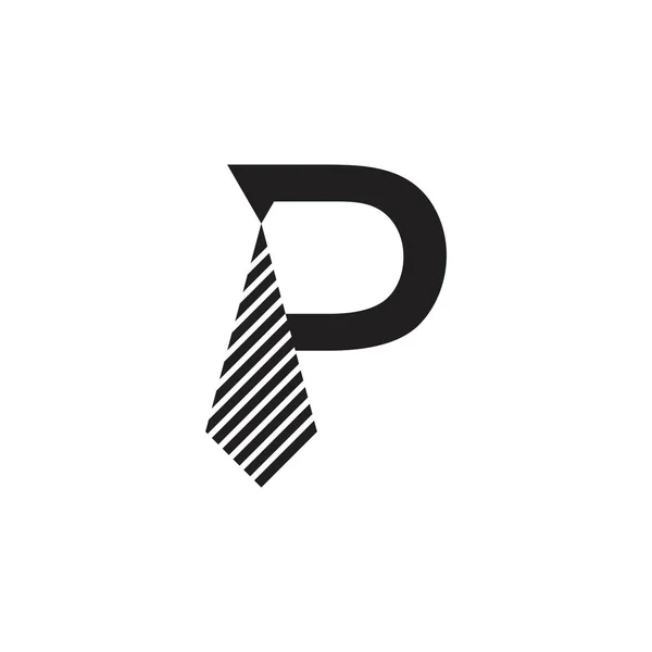 Letter p necktie business logo vector — Stock Vector