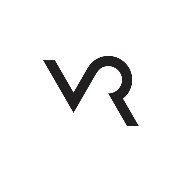 Lettre vr simple géométrique ligne logo vecteur — Image vectorielle