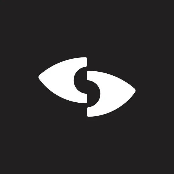 Mektup s görünmeyen göz logo vektörü — Stok Vektör