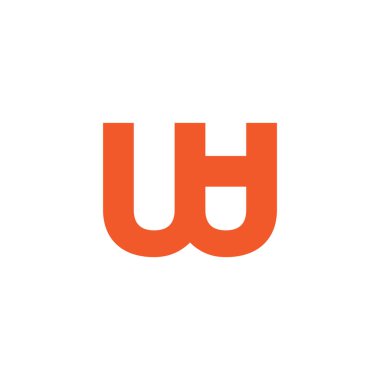 mektup hw basit geometrik çizgi logo vektör