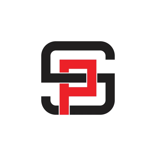 harfler SP bağlantılı geometrik çizgi Logo vektör