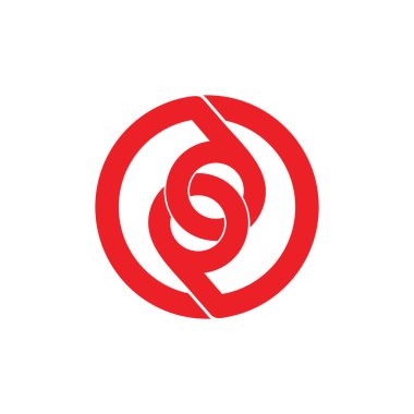 harf pd bağlantılı çakışan çizgi eğrileri logo vektörü