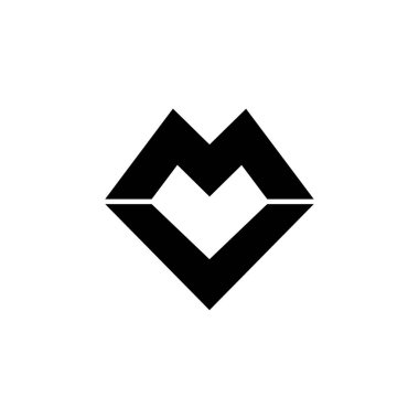 mektup mv geometrik çizgi logo vektör