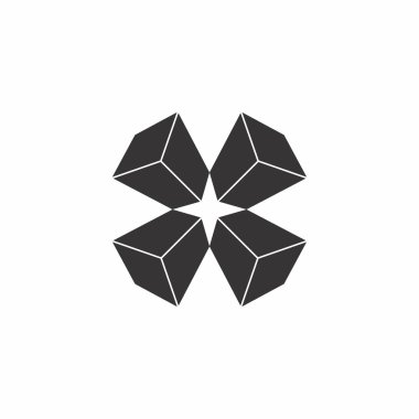 kutu kare geometrik sembol logo vektör