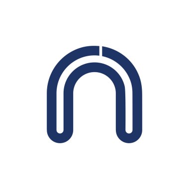 harf n basit doğrusal logo vektörü