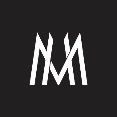 harf m basit örtüşen çizgi logo vektörü