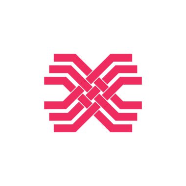 harf x çizgileri örtüşen çizgi geometrik logo vektörü