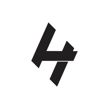 sayı 4 h basit geometrik logo vektör