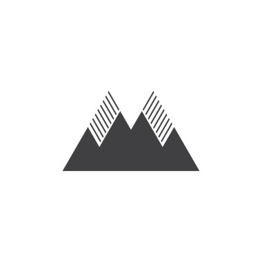 dağ yağmur sembolü siluet dış logo vektör