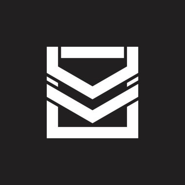 soyut mektup vm geometrik çizgi logo vektör