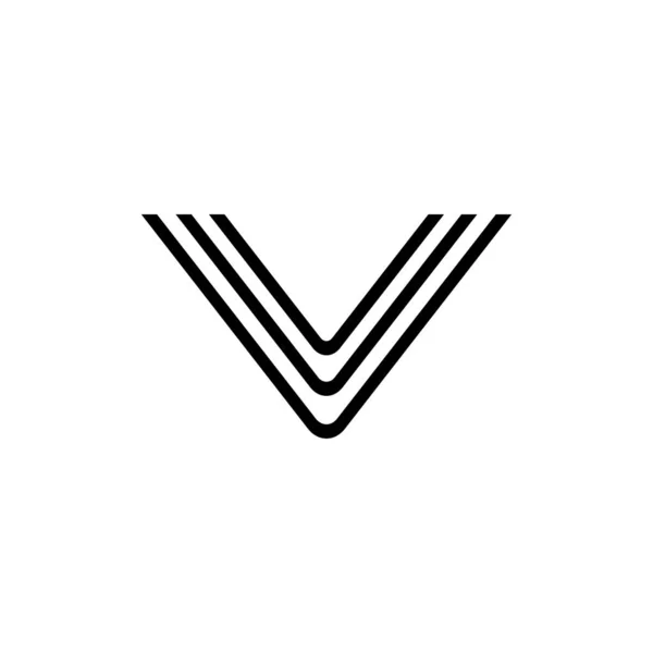 字母 v 条纹 简单细线徽标矢量 — 图库矢量图片