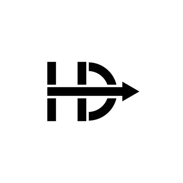 HD geometrycznej litera logo linia strzałka wektor — Wektor stockowy