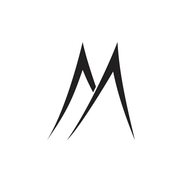 Letra m vector abstracto logotipo de montaña — Vector de stock