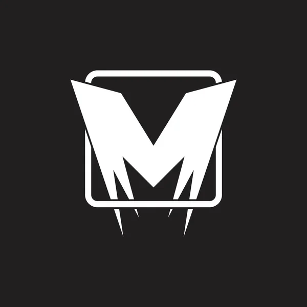 Letra m grunge vector logo geométrico — Vector de stock