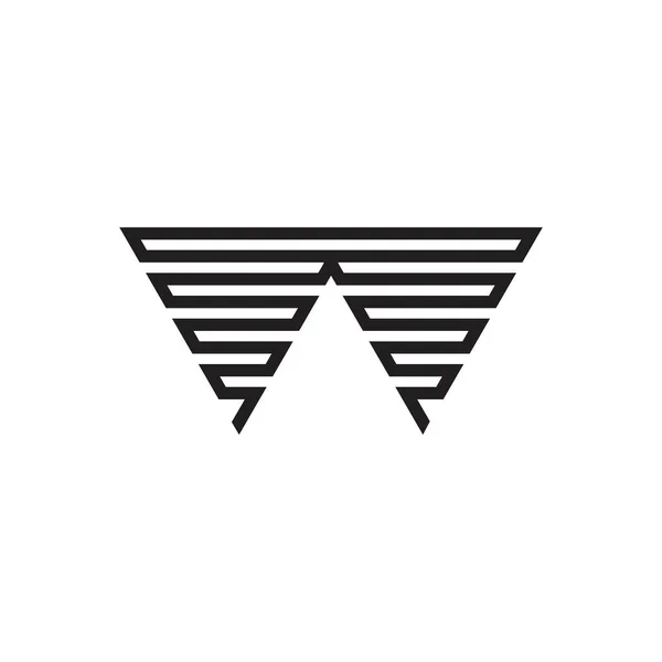 Letra w rayas triángulo línea geométrica logo vector — Archivo Imágenes Vectoriales