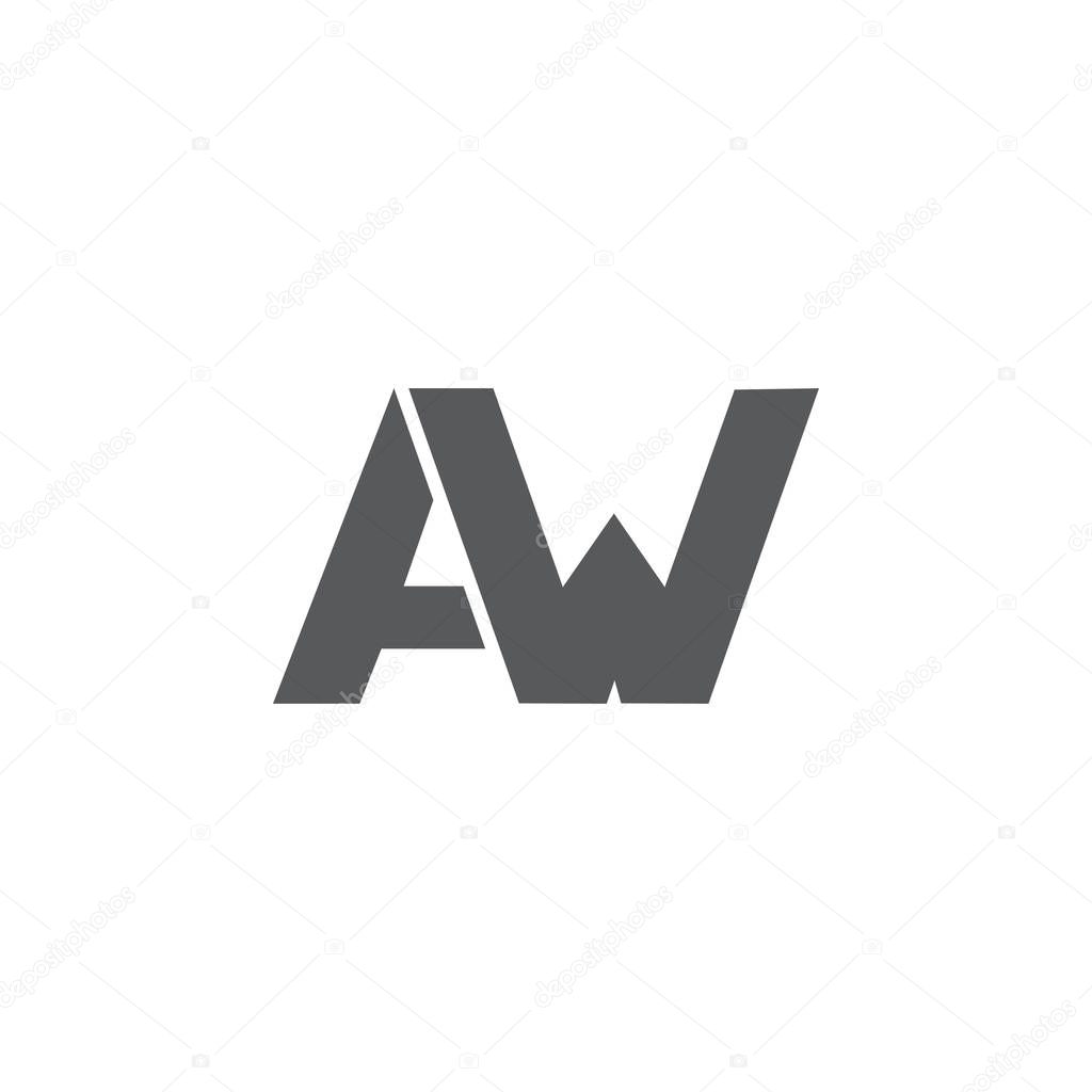Letter aw simple geometric line logo vector