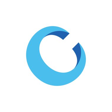 harf c basit 3d eğrileri logo vektör