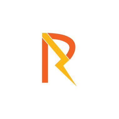 harf r gök gürültüsü şekil sembolü logo vektörü