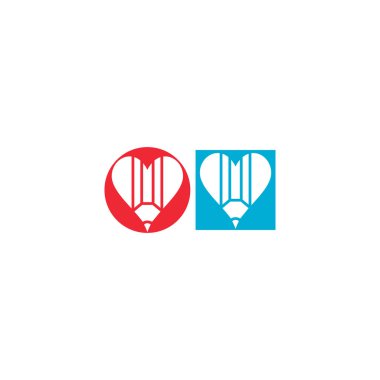 aşk kalem eğitim logosu vektör